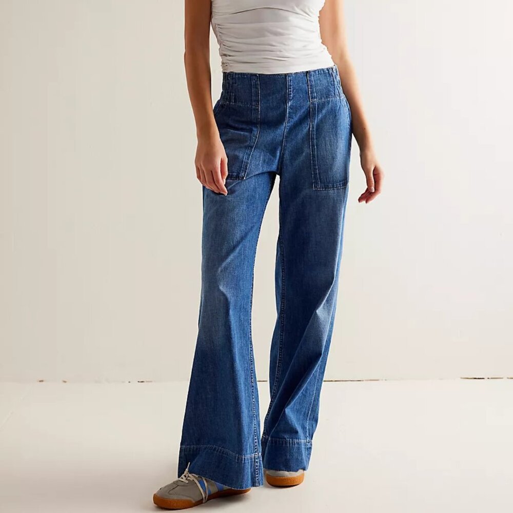 We The Free Breezy Denim Pull-On Jeans Color: Cobalt
